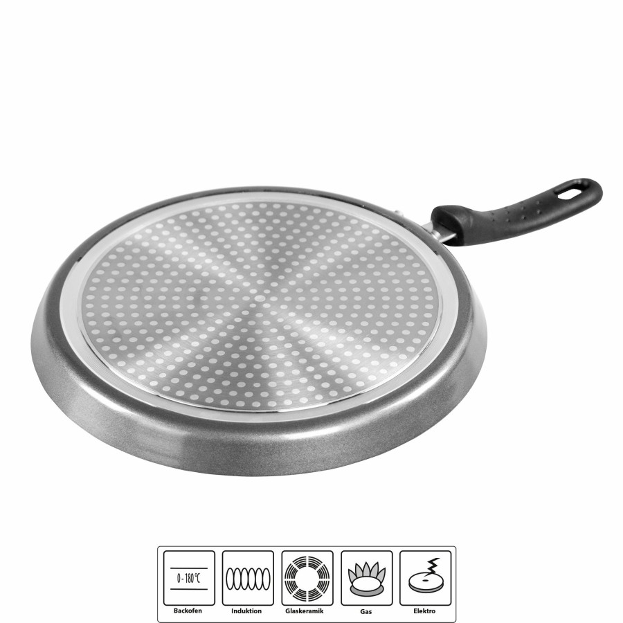 Stoneline Stoneline® Crepes-Pfanne 25 Cm, Pfanne Antihaftbeschichtet Mit Teigverteiler, Induktion Geeignet Crepespfannen