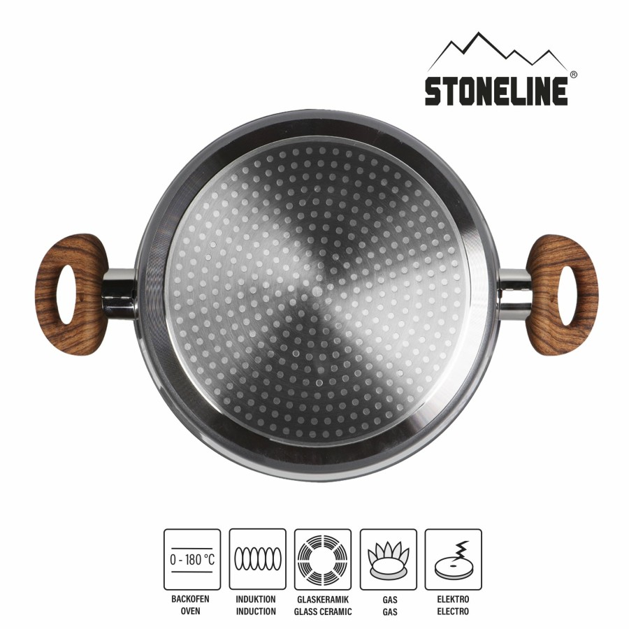 Stoneline Stoneline® Back To Nature Kochgeschirr-Set, 14-Teilig, Mit Deckeln, Topfe Und Pfannen Induktion Geeignet Kochgeschirrset