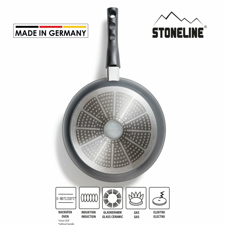 Stoneline Stoneline® Flex Schmorpfanne 28 Cm, Mit Abnehmbarem Griff, Made In Germany, Induktion Geeignet Schmorpfannen