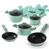 Stoneline Stoneline® Mint Kochgeschirr-Set 11-Teilig Mit Deckeln, Beschichtete Topfe Und Pfannen Kochgeschirrset