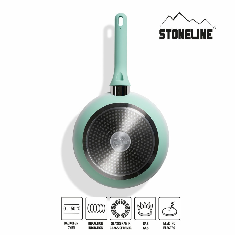 Stoneline Stoneline® Mint Kochgeschirr-Set 11-Teilig Mit Deckeln, Beschichtete Topfe Und Pfannen Kochgeschirrset