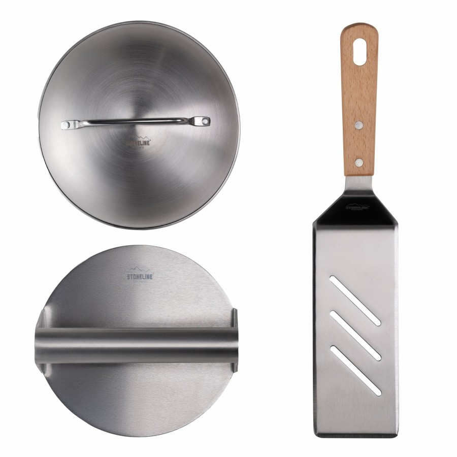 Stoneline Stoneline® Burger Smasher Set, 3-Tlg., Inkl. Burgerglocke, Wender Und Burger Smasher Küchenutensilien