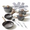 Stoneline Stoneline® Ceramic Back To Nature Kochgeschirr-Set, 14-Tlg., Keramik-Beschichtung, Mit Glasdeckeln, Induktion Kochgeschirrset