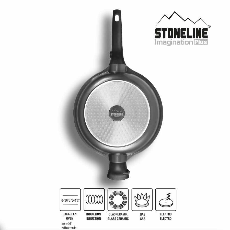 Stoneline Stoneline® Imagination Plus Schmorpfanne 28 Cm, Mit Abnehmbaren Griffen, Mit Glasdeckel, Induktion Schmorpfannen