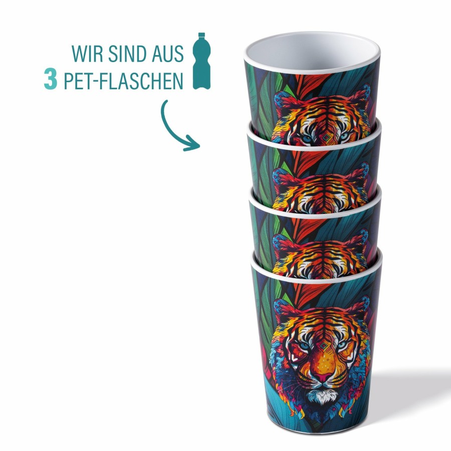 Stoneline Awave® 4-Tlg. Shotbecher Set, 4 Cl, Aus Rpet, Eichstrich Bei 2 Cl Und 4 Cl, Stapelbar AWAVE