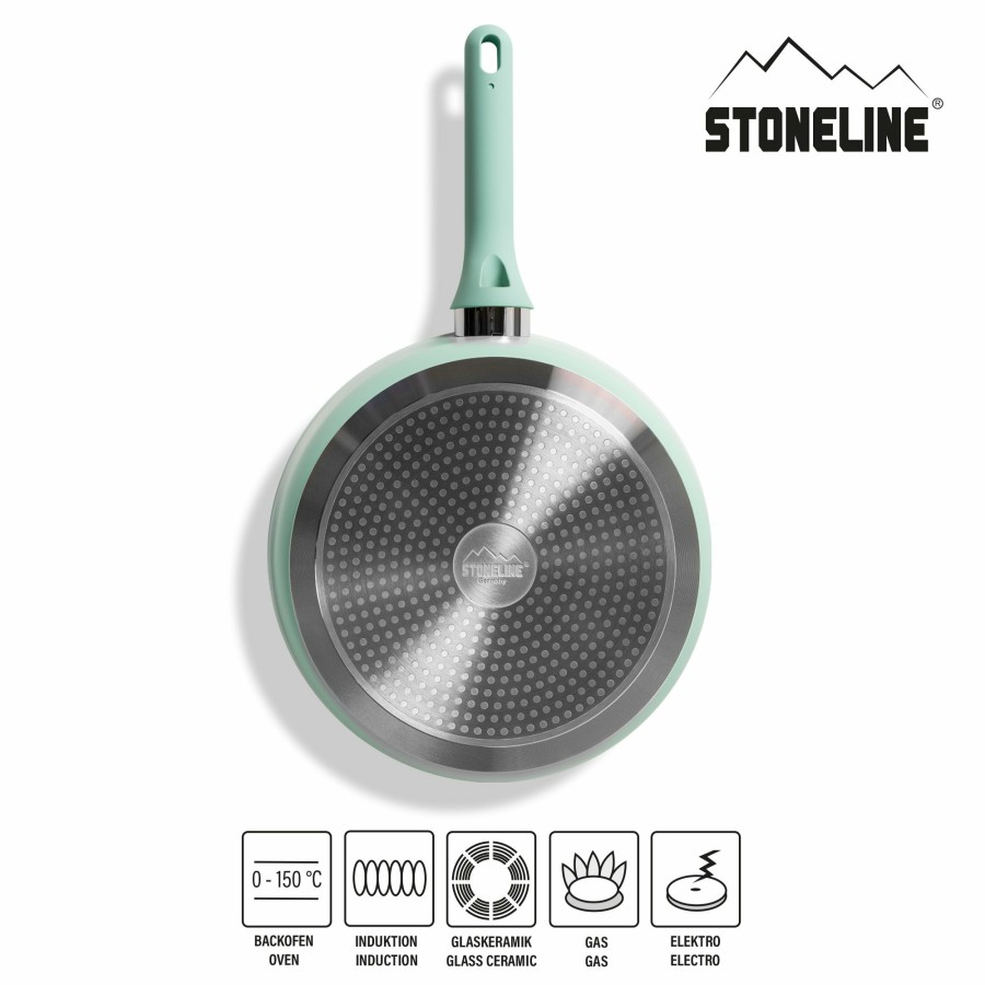 Stoneline Stoneline® Mint Schmorpfanne 28 Cm Mit Deckel, Antihaft Und Induktion, Backofengeeignet Schmorpfannen