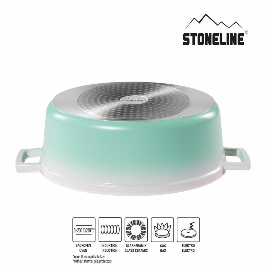 Stoneline Stoneline® Mint Gourmet Brater 32X25 Cm Mit Deckel, Backofen Und Induktion Geeignet, Antihaft Bräter